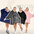 China Factory Giant Wearable Blanket Hoodie for Adult Sherpa Hoodie Blanket for Winter Oversized Sweatshirt Blanket with Pockets