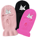 Custom Designer Full Face Ski Mask with Embroidered Logo Personalized 3-Hole Balaclava for Sports Rapper Bandit Knit Mask