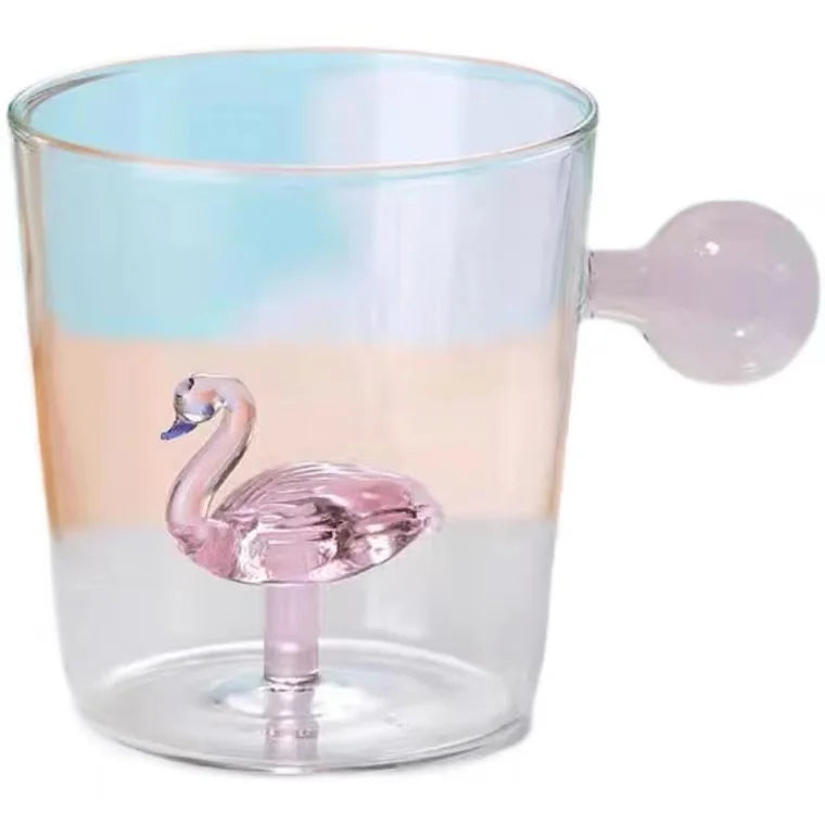 2026 New Arrive 3D Flamingo Christmas Tree Deer Duck Animal Figure Inside Glass Cup