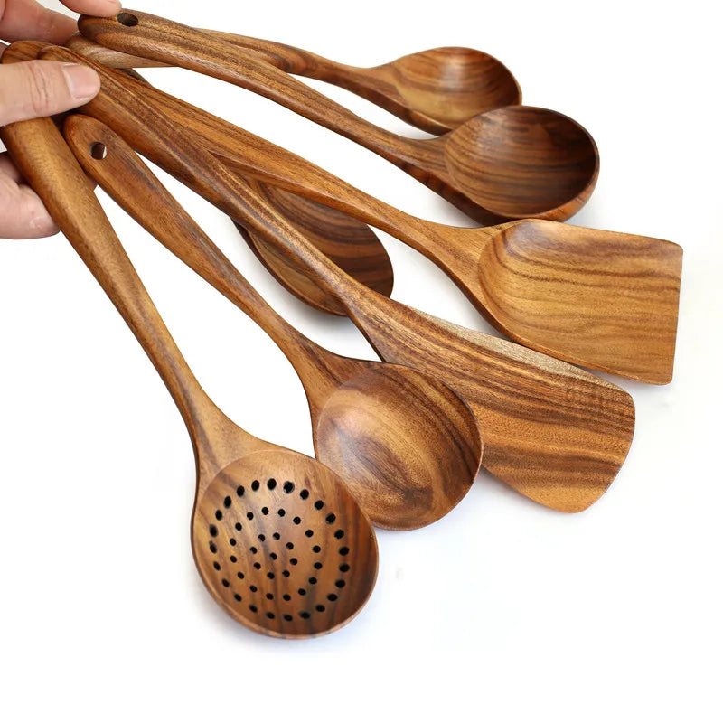 Wholesale China New Kitchen Accessories Cuisine Gadget Tools Set Popular Wooden Kitchen Cooking Utensils Set