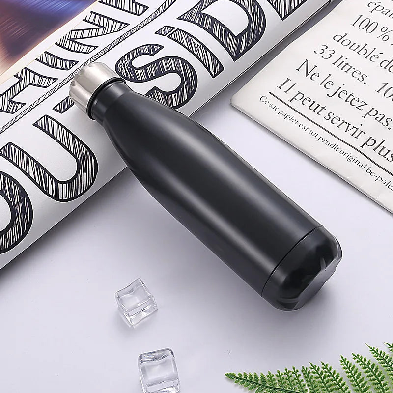 Hot-Selling 500ml Double-Layer 304 Stainless Steel Vacuum Thermos Cup Metal Lid Portable Customizable Stainless Steel Tumbler