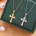 LC20260170 Wholesale Fashion Women Men Dainty Stainless Steel Zircon Cross Pendant Necklace for Gifts