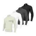 Custom Men's Half-Zip Warm-up Track Jacket Long Sleeve Softshell Sports Jacket Running Soccer Casual O-Neck Collar Solid Knitted