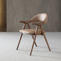 Modern Nordic Minimalist Dining Chairs with Backrest Solid Wood Leather Material for Home Kitchen Hotel Cafe Table Use