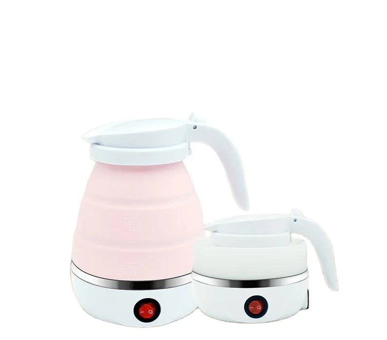 600ML Portable Folding Electric Water Kettle Collapsible Heated Hot Water Boiler for Coffee Dual Voltage Kitchen Use