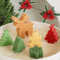 HY Christmas Candle Mold Silicone Elk Deer Gingerbread Man Santa Christmas Tree Mold for Candle Making Supplies