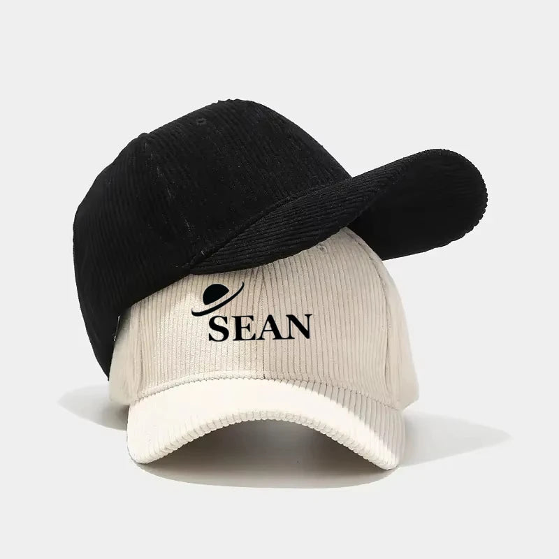 Hot Spring Autumn Fashion Women's Sporty Street Style Structured Corduroy Baseball Cap Hat with Custom Logo