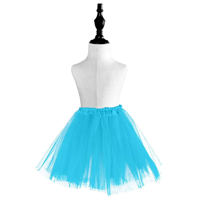 Three-Layer Girl's Yarn Tutu Skirt With Elastic Waist for Ballet Dancer or Parties Promotional Party Supplies