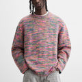 Custom Design logo Knit Pullover Top Knitwear  Long Sleeve Fashion Casual Men Knitted Irregular Jacquard Sweater
