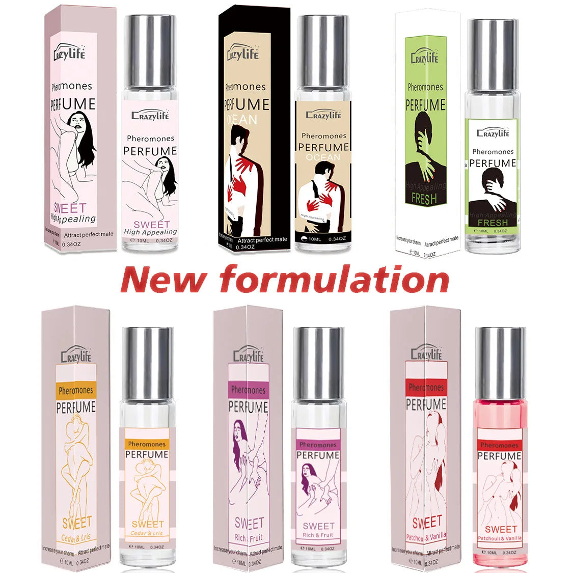Custom Logo High-End Various Scents Non-Irritating and Sustainable Sweet Essential Oil 10ml Roll-on Pheromone Perfume Oils