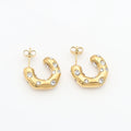 INS Hot Sale Thick Colorful Zirconia Earrings Diamond CC Luxury Jewelry 18K Gold Plated Stud Huggies Earrings