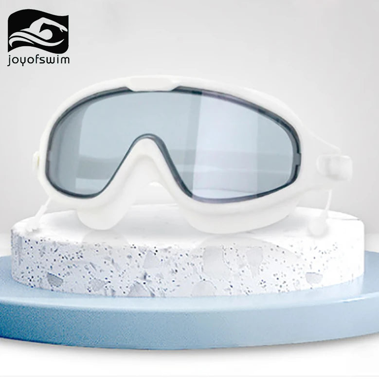 Large Frame Silicone Swim Glasses Waterproof and Anti-Fog Sports Diving Equipment for Men and Women