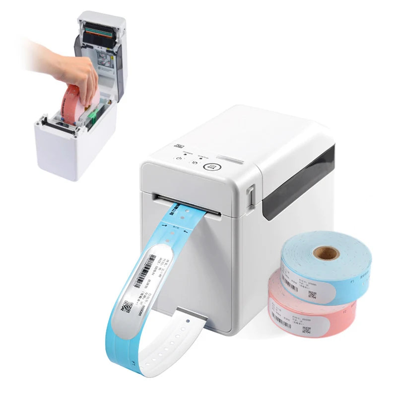 Direct Thermal Patient ID Wristbands Synthetic Paper for Brother TD-2130 TD-2120 TD-2020 Snap Closure Hospital Medical Use