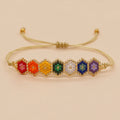 Go2boho Bohemian Summer Rainbow Colorful Evil Eye Bracelet Beaded Miyuki Handmade Drawstring Fashion Jewelry Bracelets for Women