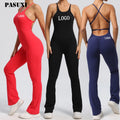 PASUXI New Custom Women's Yoga Jumpsuit Fitness Bodysuit One Piece Gym Plus Size Yoga Flare Jumpsuits for Women