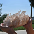 Natural Large Clear White Quartz Healing Crystal Cluster for Household Decoration MegaBDM