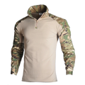 Unisex Rip-stop Woodland Camouflage Printing T-shirt Outdoor Sportswear Shirt for Men