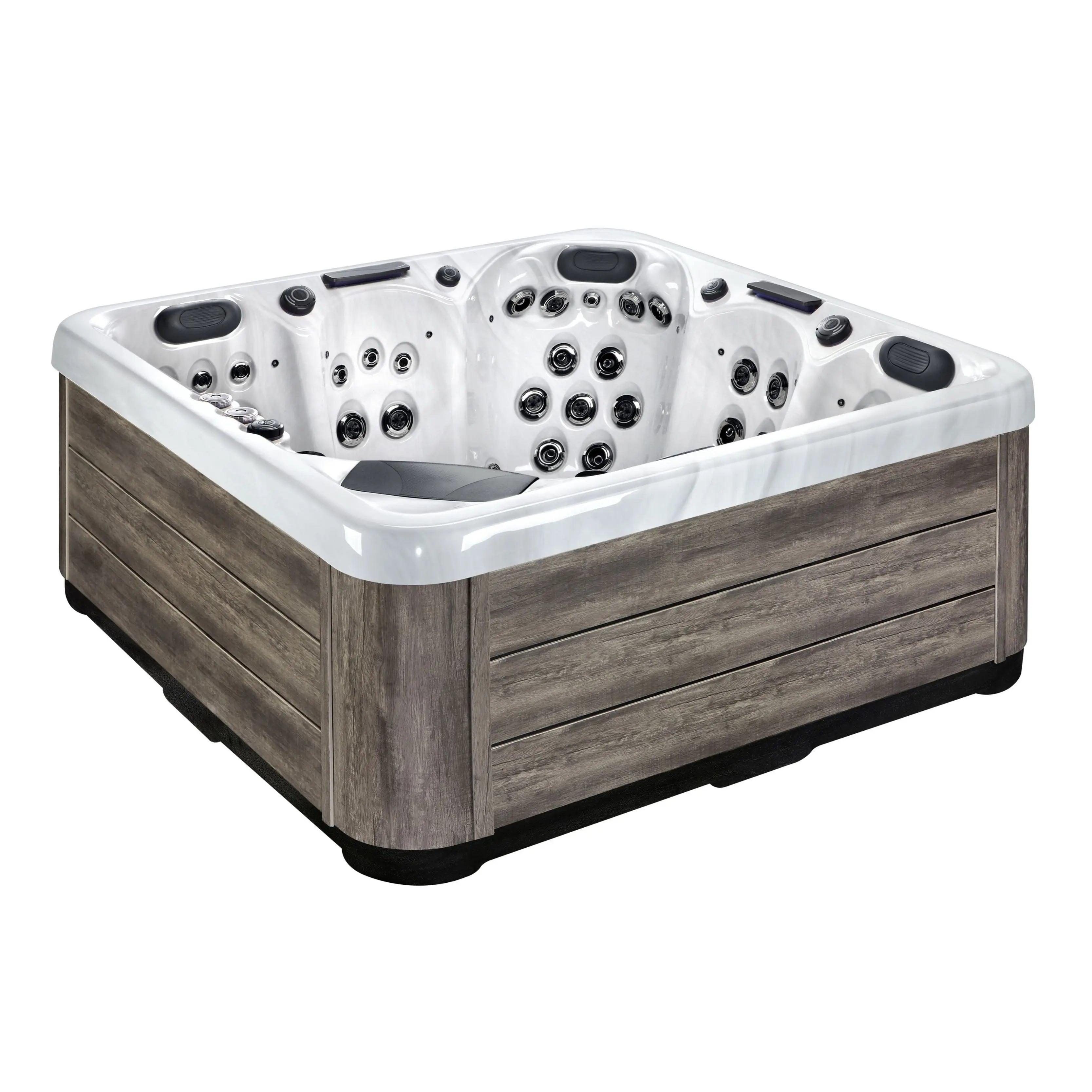 Sunrans US Aristech Acrylic 3-Seater 2-Lounge 59-Jet Eco-Friendly Easy-Set Hot Tub Balboa System Modern Design Outdoor Spa