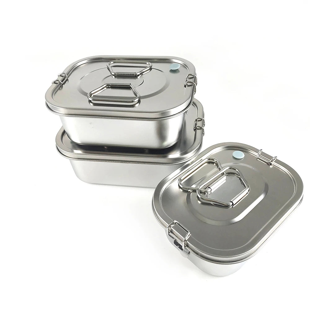 LIHONG Leakproof Double 2 Layer Stainless Steel Lunch Box 3 Compartments Metal Tiffin Box Insulated Bento Box Adults MegaBDM