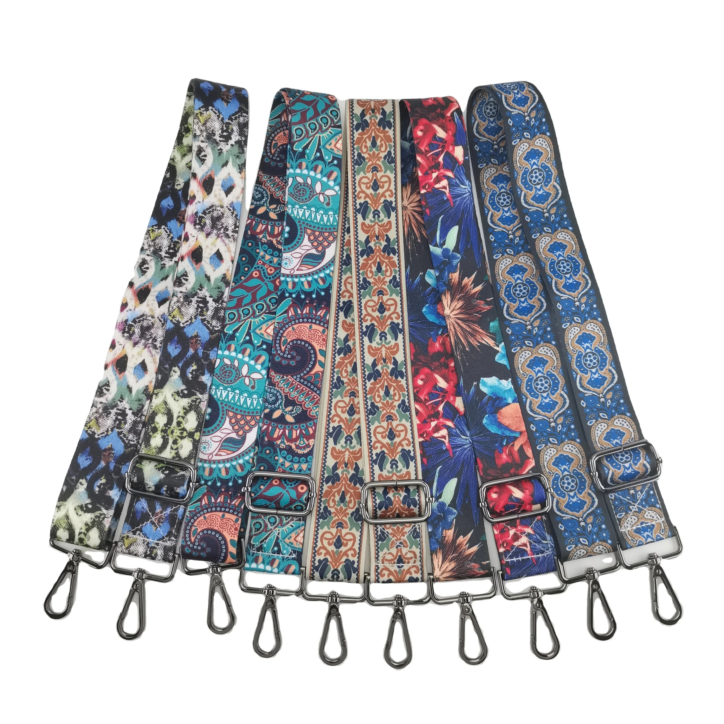 Custom 38mm Polyester Bag Shoulder Strap With Polyester Webbing Thermal Printing Ribbon
