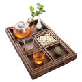 Decorative Platter Countertop Centerpiece Wooden Serving Trays 7 Piece Set Rustic Nesting Food Trays with Handles