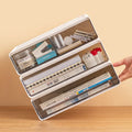 Plastic Rectangle Stackable Desk Organization with Drawers for Stationery Office Accessories Modern Style
