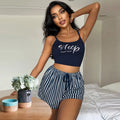 Printing Soft Comfortable 2 PCS Pajamas Set Fashion Hot Women Sleepwear for Home Outdoor Wear