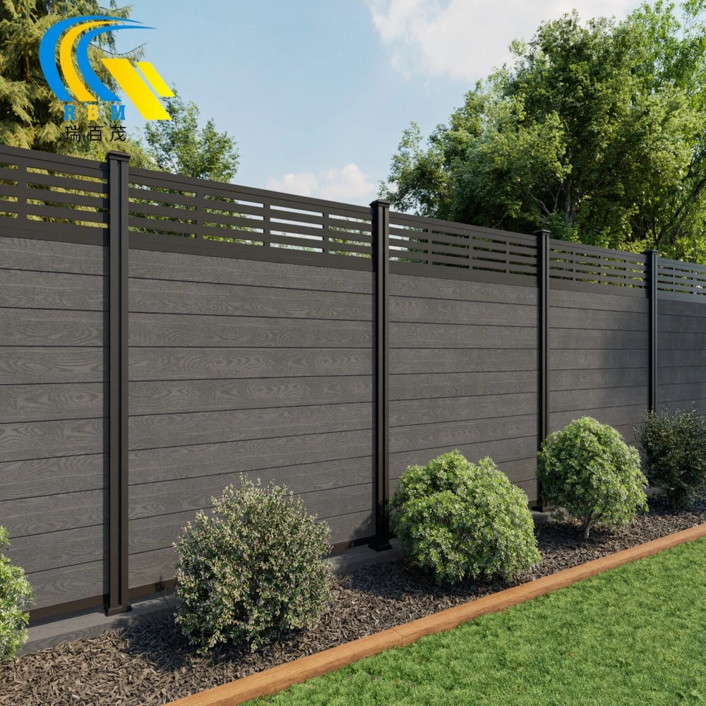 Outdoor Privacy WPC Fence Wholesale Waterproof Wood Plastic Composite Fencing Garden Aluminium Wpc Fence