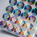 Laser Sticker Pre Rolls Cardboard Vinyl Transparent Glitter Holographic Die Cut Stickers Hot Stamping Silver Roll