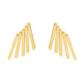 18K Gold Plate Stainless Steel Gold Earrings Multilayer Rectangular Geometric Earrings for Women