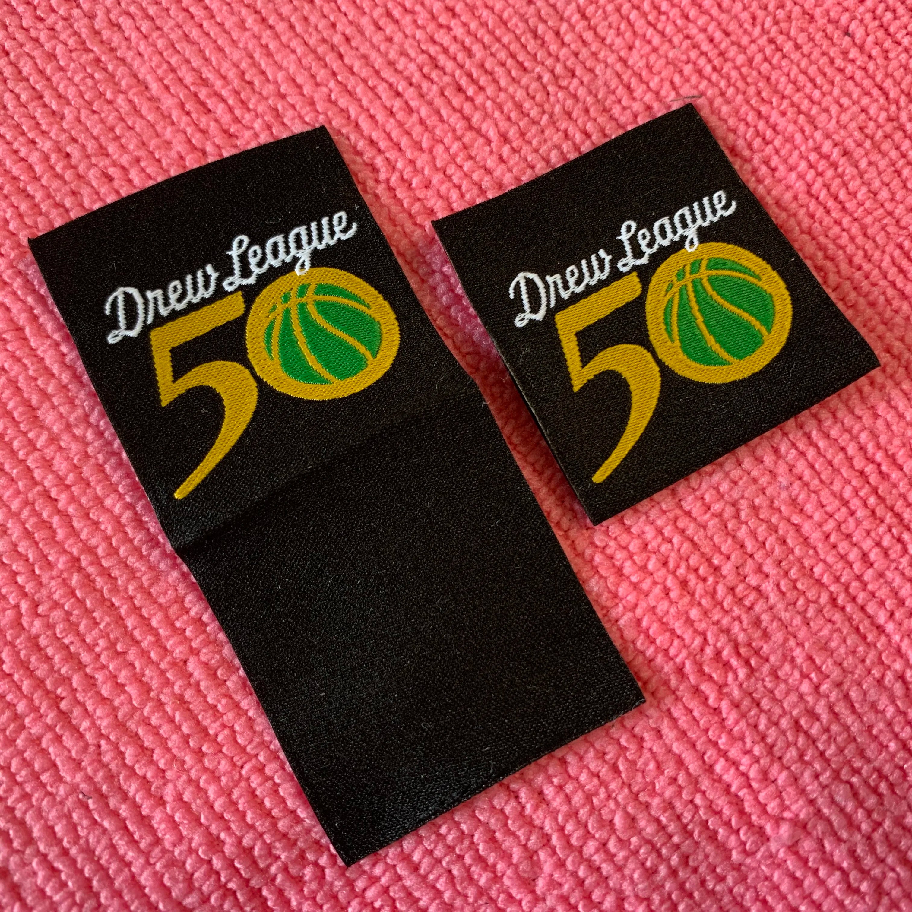Middle Fold Knitting logo Sewing Woven Name Tagscustom Private logo Neck Woven Clothes Label