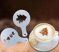 Various Shapes Food Grade Latte Art Cappuccino Plastic Mould Plastic Material Whole Coffee Stencils