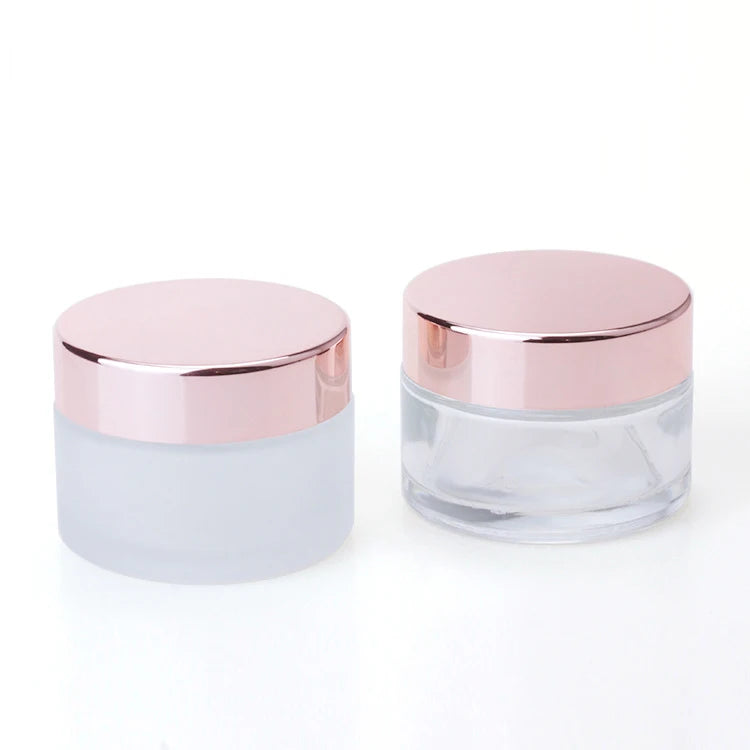 Rose Gold Cosmetic Jar 30g 15g Face Cream 10g Mask Lotion Glass Bottle 50g100g Rose Gold Cream Jars
