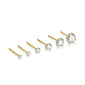 Wholesale 925 Sterling Silver Earrings 2/3/4/5/6mm Round CZ Zircon Four Claw Stud for Women Men Unisex Fine Jewelry Bulk