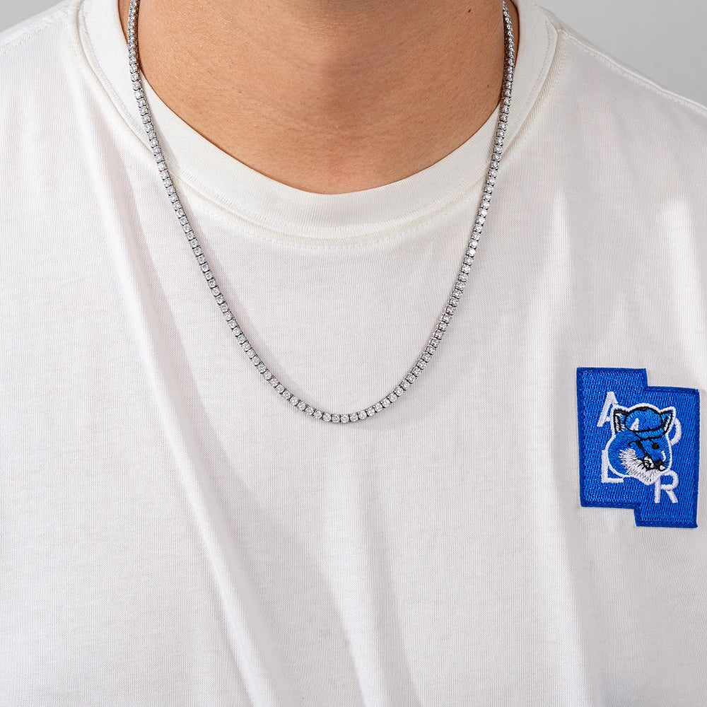 Diamond Men Chain Necklace Cubic Zircon Stainless Steel Necklace Diamond Chain Ice Cut Tennis Necklace for Women or Men