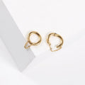 Simple Women Jewelry Waterproof Stainless Steel Earrings 18k Gold Plated Chain Open Ear Cuff Earrings