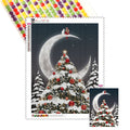 Christmas 5d Diy Diamond Painting Kits Tree Under the Moon Canvas Resin Drill Holiday Celebration Custom Diamond Painting Sets