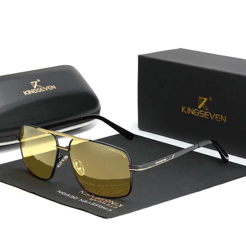KINGSEVEN 2025 NEW Fashion Men's Glasses Polarized Driving Sunglasses Brand Men Women Stainless Steel Material Gafas De Sol 7891