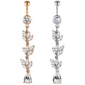 Fashion Gold Color Amber Navel Piercing Bell Shape Punk Style Wedding Engagement Belly Button Rings Surgical Sexy Body Jewelry