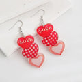 Classic Red Heart-Shape Acrylic Resin Drop Earrings Valentine's Day Fashion Jewelry Gift for Women on Anniversary Occasions