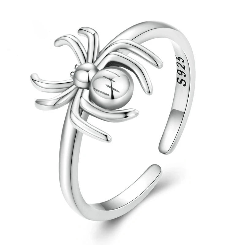 Dating Party Jewelry 925 Sterling Silver Adjustable Open Spider Finger Ring