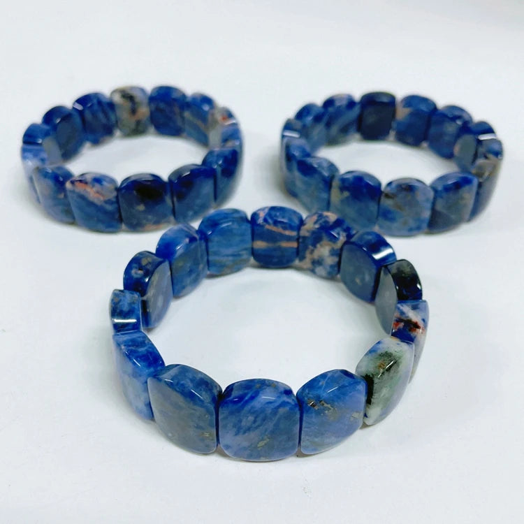 Huiying Wholesale natural quartz crystal sodalite square bracelet agate crystal hand