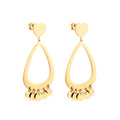 18K Gold Plated Fashion Jewelry Heart Shape Pendant Trendy Style Minimalist Jewelry Round Ball Dangle Drop Earrings for Women