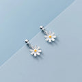 Fashion New Summer Silver Jewelry Earrings Small Daisy Sunflower Enamel Stud Earrings