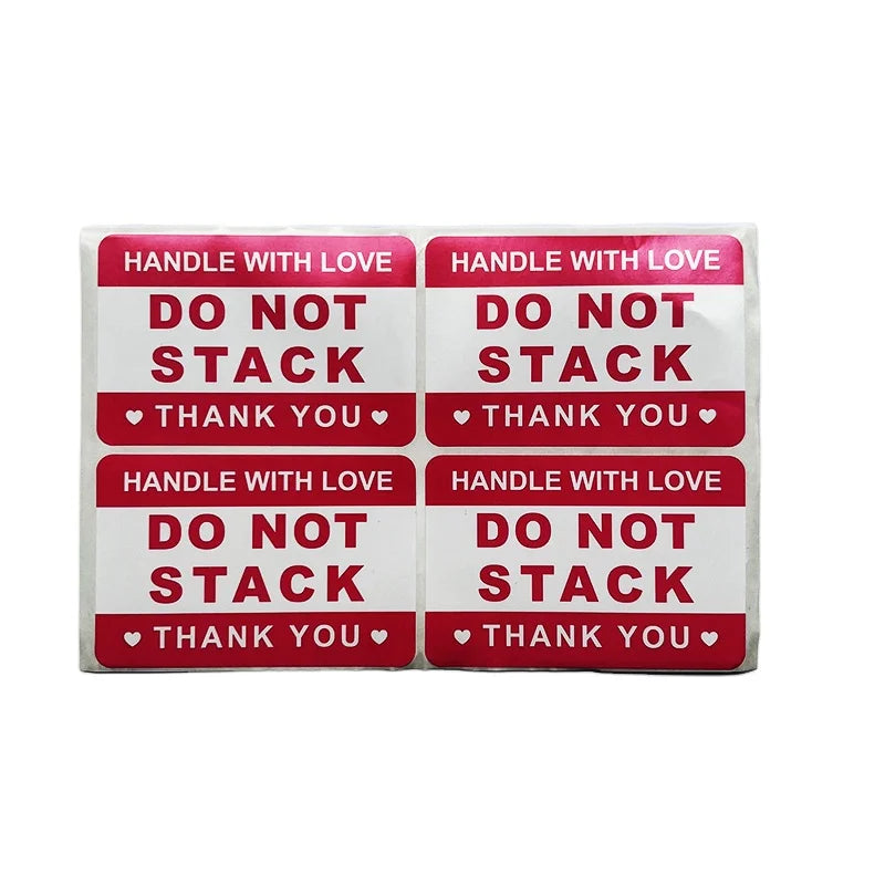 Hot Sells Handle Love Do Not Stack Thank You Fragile Stickers 500 PCS Carton Strong Adhesive Waterproof Candle Craft Photo Frame