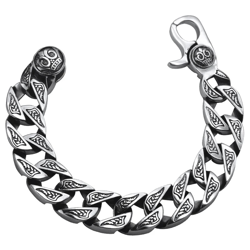 Luster Joyas Hip Hop Fashion Bracelets for Men Charm 925 Sterling Silver Men Chain Bracelet