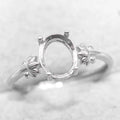Sterling Silver 7*9mm Semi Mount Ring Empty Frame Blank Support Claw Setting S925 Base Holder Without Center Stone for DIY Inlay