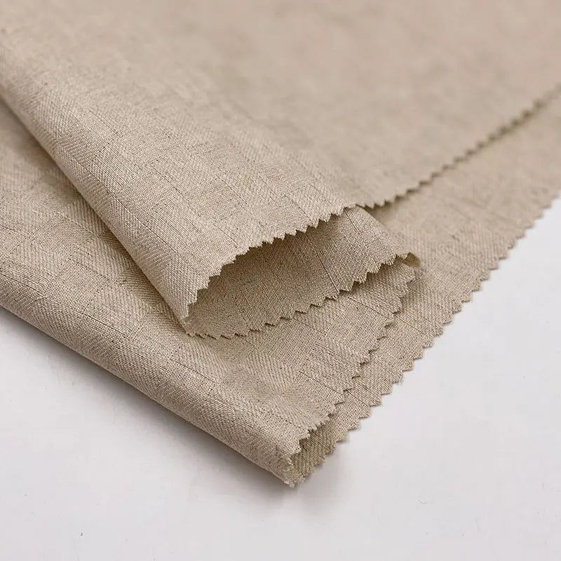 Baby Children Natural Colors White Black square Dobby Blended 60% Linen 40% Cotton Twill Woven Fabric for Pants