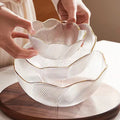 High-End Clear Glass Dinnerware Sets with Gold for Charger Plate Western Food Plate Wholesale