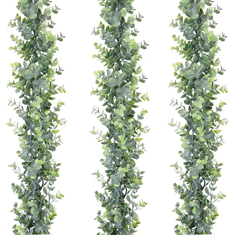 O-X640 Wholesale Artificial Plants Plastic Eucalyptus Vines Indoor Outdoor Home Garden Decorations Grey Green Eucalyptus Garland